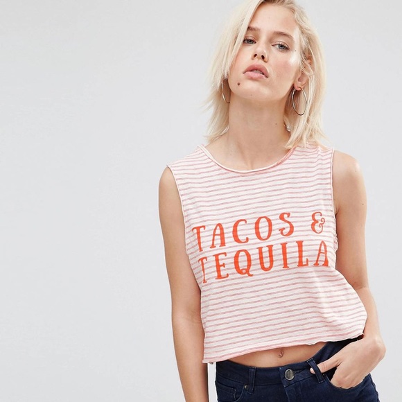MINKPINK Tops - Minkpink tank crop top large tacos and tequila
